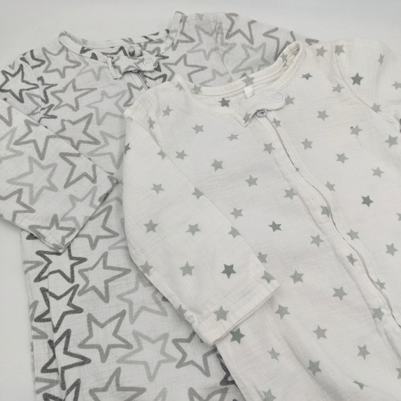 Aden + Anais Set Star Footie Sleepers 6m - Picture 1 of 8